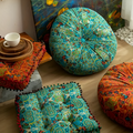 Bohemian Round Floor Cushion with Thick Padding – Comfortable Floor Pillow for Stylish Seating, 50cm Diameter