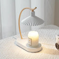 Candle Warmer Lamp with LED Light – Nordic Design Flameless Candle Heater with Wooden Details, Safe for Candles up to 10 cm