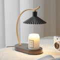 Candle Warmer Lamp with LED Light – Nordic Design Flameless Candle Heater with Wooden Details, Safe for Candles up to 10 cm