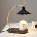 Candle Warmer Lamp with LED Light – Nordic Design Flameless Candle Heater with Wooden Details, Safe for Candles up to 10 cm