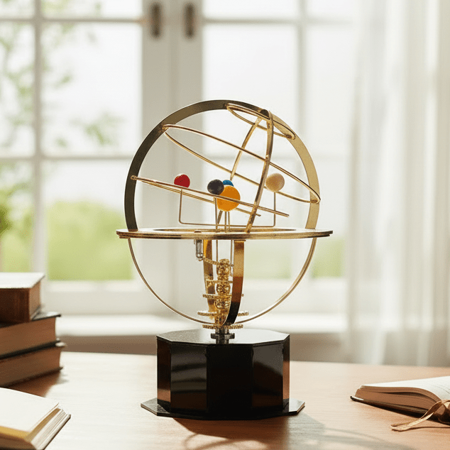 Celestial Brass | Solar System Orrery with Manual Rotation | Educational Desktop Model for Astronomy Enthusiasts 0