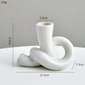 Ceramic Candle Holder with Knotted Design – Neutral Finish, Ideal for Tea Light or Candle Stick Holder, Elegant Home Decor