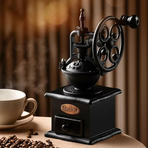 Classic Collection | Burr Coffee Grinder with Ceramic Core | Vintage Metal Design for Freshly Ground Coffee 0