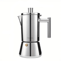 Classic Italian Moka Pot | Premium Stainless Steel Design with Heat-Resistant Handle | Perfect for Authentic Espresso at Home 1