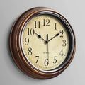 Classic Wall Clock - Silent Mechanism - 30 cm Brown Finish 0