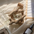 Coastal Tealight Candle Holder with Wooden Frame and Glass Insert for Indoor Tabletop Decor