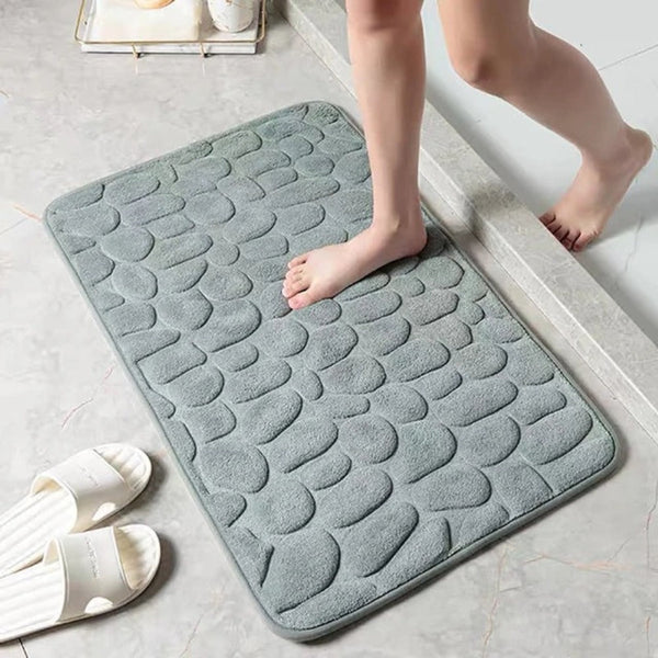 Cobblestone Embossed Non-Slip Bath Mat – Ultra Soft, Quick-Drying Bathroom Rug for Ultimate Comfort and Safety