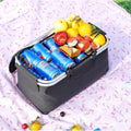 Collapsible Insulated Picnic Basket with Leakproof Lining, 18L Capacity, Lightweight Aluminum Frame