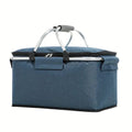 Collapsible Insulated Picnic Basket with Leakproof Lining, 18L Capacity, Lightweight Aluminum Frame