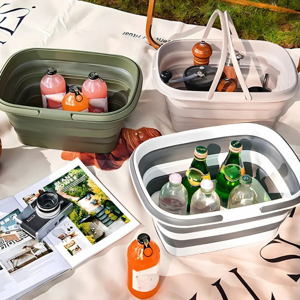 Collapsible Laundry Basket – Durable Plastic, Multi-Use Design for Washing, Organizing, and Outdoor Activities