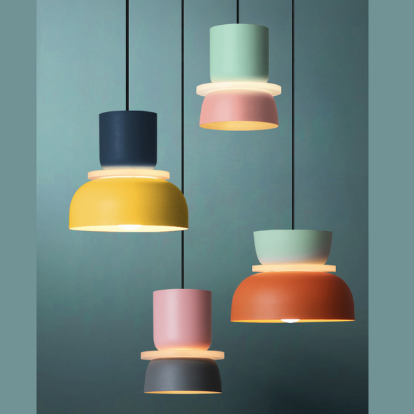 Colorful Macaron Pendant Light – Customizable LED Hanging Lights for Kitchen and Home Decor