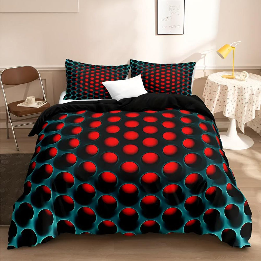 Cosmic Vortex Duvet Cover Set – 3-Piece Queen Size with Breathable Polyester and 3D Modern Design