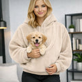 Cozy Pet Carrier Hoodie | Plush Sweatshirt with Soft Front Pouch for Comfort 0
