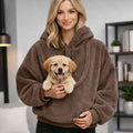 Cozy Pet Carrier Hoodie | Plush Sweatshirt with Soft Front Pouch for Comfort 4