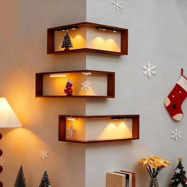 Creative Collection | Corner Shelf Unit with Staggered Design | Stylish Wall Storage for Home Organization 1