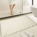 Diamond Jacquard Bath Mat – Ultra-Soft Microfiber Non-Slip Bathroom Rug with Geometric Design, Machine Washable, Plush Comfort