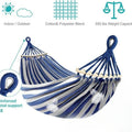Double Camping Hammock with Wooden Spreaders – Anti-Roll Design, Durable Canvas, Portable for Outdoor Relaxation