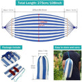 Double Camping Hammock with Wooden Spreaders – Anti-Roll Design, Durable Canvas, Portable for Outdoor Relaxation