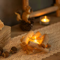 Driftwood Candle Holder with Glass Insert Rustic Coastal Tealight Holder for Home Decor