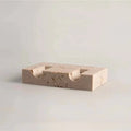 Dual Travertine Marble Taper Candle Holder with Minimalist Design for Home Decor