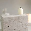 Dual Travertine Marble Taper Candle Holder with Minimalist Design for Home Decor