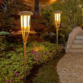 Eco-Friendly Solar Bamboo Flame Lights – 12-LED Solar Garden Lights for Outdoor Landscape Lighting, 2-Pack