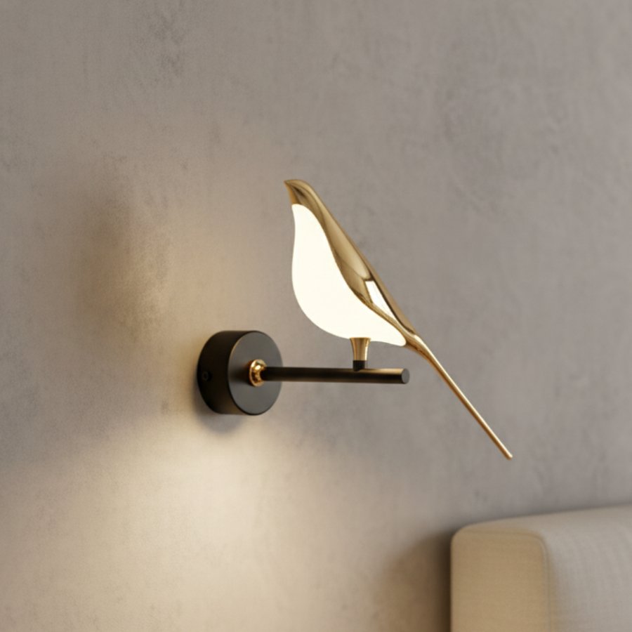 Elegant Bird Wall Sconce | LED Design with Magnetic Attachment | Decorative Wall Light for Warm Ambiance 0