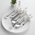 Elegant Flatware Set | Stainless Steel Cutlery with Pearl-Style Handles | Durable and Stylish for Everyday Use 3