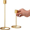 Elegant Gold Candle Holder with Sturdy Base – Metal Candle Stick Holder for Boho Chic Home Décor