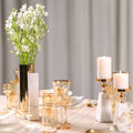 Elegant Gold Candle Holders in Pyramid Shape – Premium Marble Design, 7.68 and 8.7 Sizes for Modern Home Decor