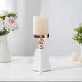 Elegant Gold Candle Holders in Pyramid Shape – Premium Marble Design, 7.68 and 8.7 Sizes for Modern Home Decor