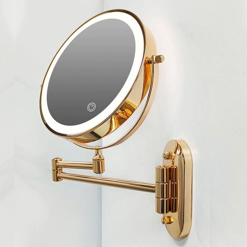 Elegant LED Vanity Mirror with 10X Magnification & Adjustable Lighting for Precision Grooming 0