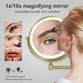 Elegant LED Vanity Mirror with 10X Magnification & Adjustable Lighting for Precision Grooming 5
