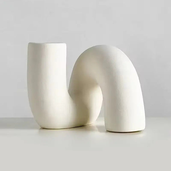 Elegant Porcelain Decorative Vase with Handcrafted Finish | Minimalist Centerpiece for Floral Displays 0