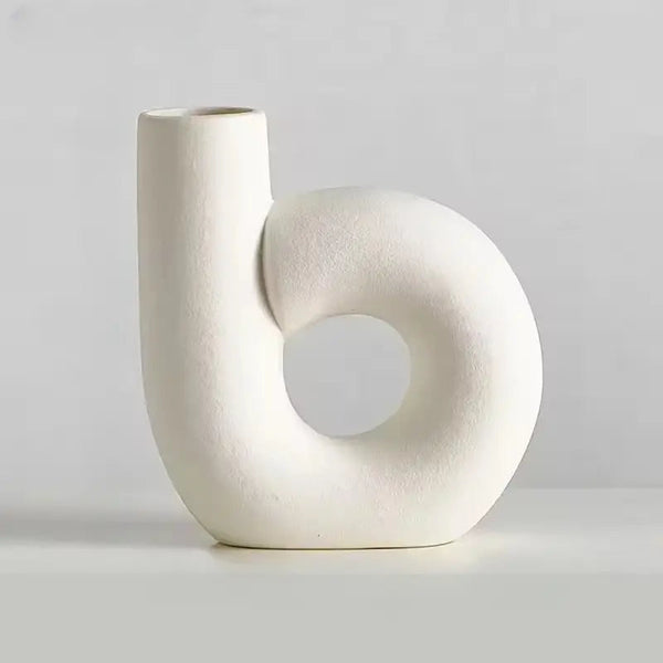Elegant Porcelain Decorative Vase with Handcrafted Finish | Minimalist Centerpiece for Floral Displays 1