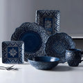 Elegant Porcelain Dinnerware Set with Navy Baroque Design | Durable & Dishwasher Safe for Everyday and Formal Dining 0