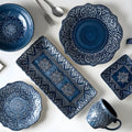 Elegant Porcelain Dinnerware Set with Navy Baroque Design | Durable & Dishwasher Safe for Everyday and Formal Dining 1