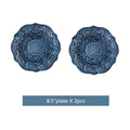 Elegant Porcelain Dinnerware Set with Navy Baroque Design | Durable & Dishwasher Safe for Everyday and Formal Dining 8