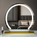 Elegant Touch Lighted Makeup Mirror with 360° Rotation & Adjustable Brightness | Modern Vanity Essential for Flawless Grooming 7