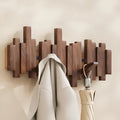 Elegant Wall Mounted Coat Rack with Foldable Hooks | Solid Wood Design for Space-Saving Entryway Organization 11