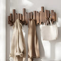 Elegant Wall Mounted Coat Rack with Foldable Hooks | Solid Wood Design for Space-Saving Entryway Organization 12