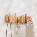 Elegant Wall Mounted Coat Rack with Foldable Hooks | Solid Wood Design for Space-Saving Entryway Organization 6