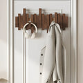 Elegant Wall Mounted Coat Rack with Foldable Hooks | Solid Wood Design for Space-Saving Entryway Organization 8