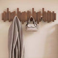 Elegant Wall Mounted Coat Rack with Foldable Hooks | Solid Wood Design for Space-Saving Entryway Organization 9