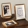 Elegant Wooden Photo Frame with Brass Accents | Freestanding Design for Timeless Display 3