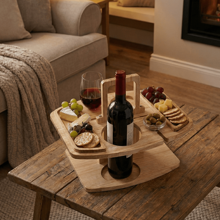 Elegant Wooden Picnic Table with Compartments for Snacks & Drinks | Stylish Outdoor Picnic Table for Memorable Gatherings 0
