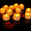 Flameless LED Candles – Flickering Battery Operated Candle Set, Warm White or Yellow, 12 Pack