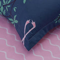 Flamingo Oasis Duvet Cover Set – 3-Piece Lightweight Microfiber with Tropical Print, Queen Size Bed Covers for Year-Round Comfort