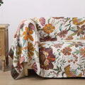 Floral Cotton Blanket Throw - Reversible Jacquard Design for Sofa and Bed - All-Season Comfort and Style