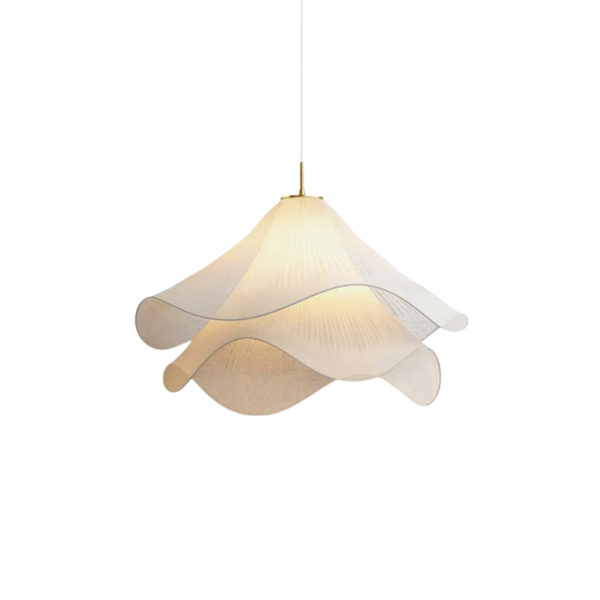 Floral Fabric Pendant Light with Adjustable Length – Soft Kitchen Pendant Lighting for Elegant Home Décor